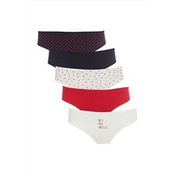 Defacto Fall In Love 5'li Desenli Pamuklu Slip Külot W6641AZ22SP