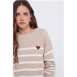 Jersey rayas algodón corazón