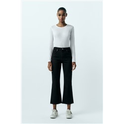 MID-RISE FLARED CROPPED TRF JEANS