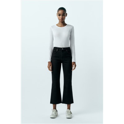 MID-RISE FLARED CROPPED TRF JEANS