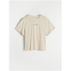 Baumwoll-T-Shirt mit Aufschrift