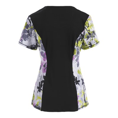 Cherokee Infinity Scrubs Tropical Tendencies Antimicrobial Print Top