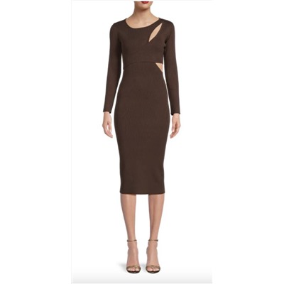 LEA & VIOLA Cutout Midi Sweater Dress