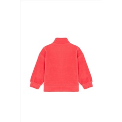 Kız Çocuk Pembe Polarlı Polo Yaka Sweatshirt