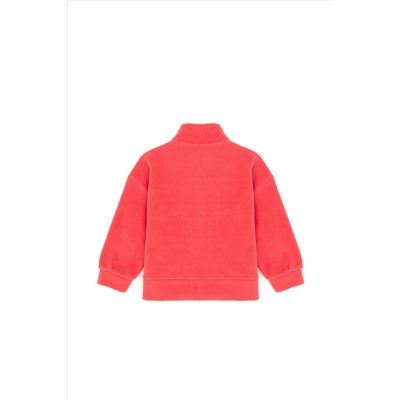 Kız Çocuk Pembe Polarlı Polo Yaka Sweatshirt