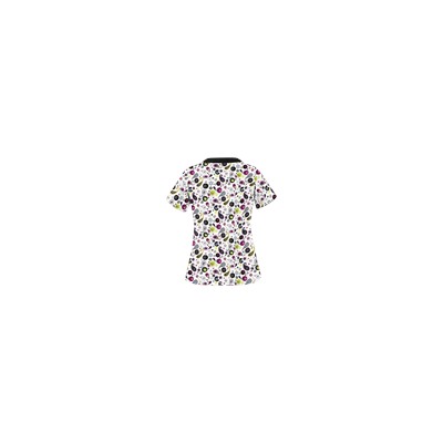 UA Party Paisley White Print Scrub Top