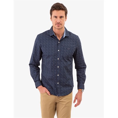 ALLOVER MULTI GEO PRINT LONG SLEEVE SHIRT
