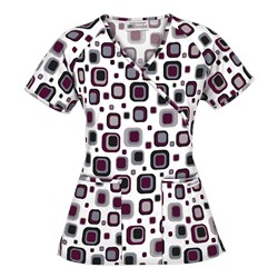 UA Funky Geo Wine Mock Wrap Top