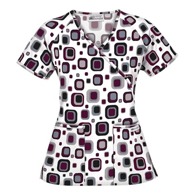 UA Funky Geo Wine Mock Wrap Top