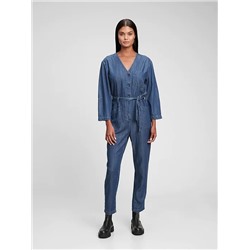 Tencel Modal Denim V-Neck Jumpsuit