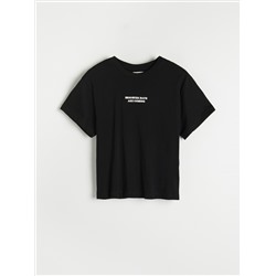 Baumwoll-T-Shirt mit Aufschrift