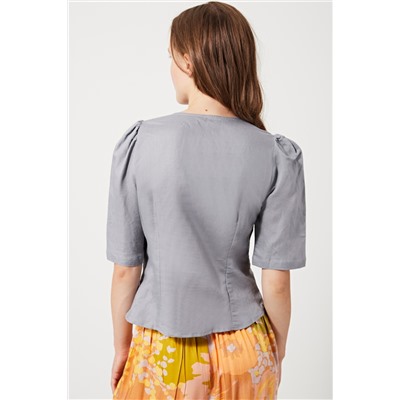 Camisa de lino Gris