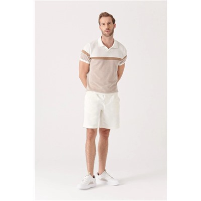 Avva Erkek Beyaz Esnek Belli Relaxed Fit Şort E003652