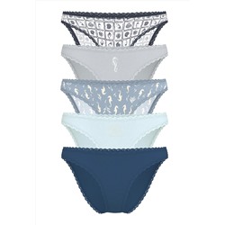 VICTORIA'S SECRET 5-Pack Cotton Lace-Trim Bikini Panties