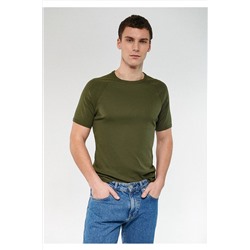 Mavi Bisiklet Yaka Haki Basic Tişört Fitted / Vücuda Oturan Kesim 0660525752