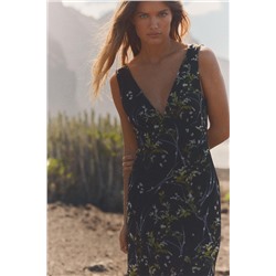LONG FLORAL TULLE DRESS