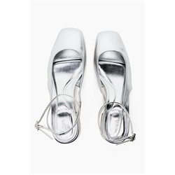 BLOCK HEEL BALLERINAS WITH ANKLE STRAP
