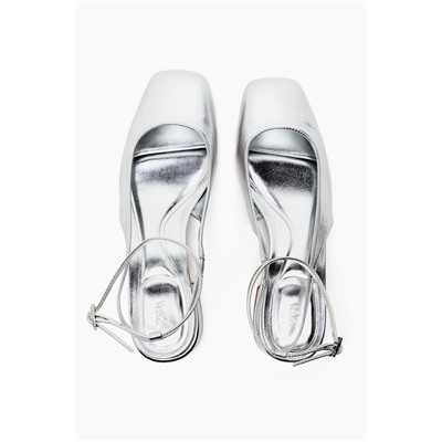 BLOCK HEEL BALLERINAS WITH ANKLE STRAP