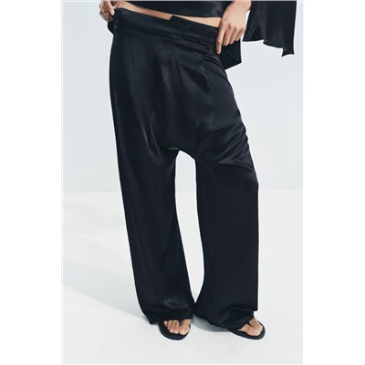 ZW COLLECTION ASYMMETRIC SATIN TROUSERS