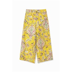 Pantalón culotte cropped paisley