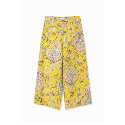 Pantalón culotte cropped paisley