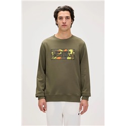 Bad Bear, Caen Crewneck Baskılı Sweatshirt - Haki - Xxl - St07765-haki-xxl