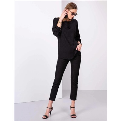 Siyah Comfort Fit Bluz