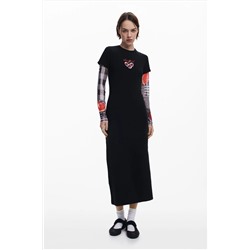 Vestido midi canalé cerezas