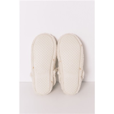 Zapatillas casa borreguito blanco brillo