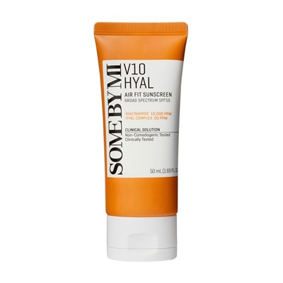 SOME BY MI V10 HYAL  AIR FIT SUN SCREEN Солнцезащитный крем с комплексом витаминов и гиалуроновой кислотой 50мл