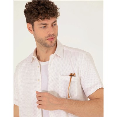 Turuncu Regular Fit Kısa Kollu Gömlek