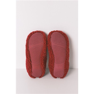 Zapatillas casa borreguito rojo