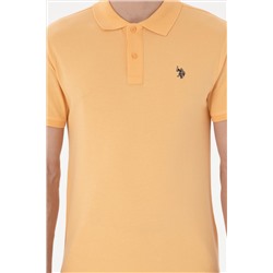 Erkek Slim Fit Polo Yaka Turuncu Basic Tişört