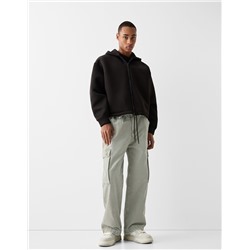 Faded-effect skater cargo trousers