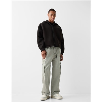 Faded-effect skater cargo trousers