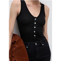Body cuello pico botones