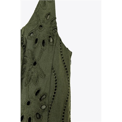 MIDI DRESS WITH CUTWORK EMBROIDERY
