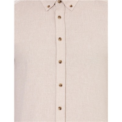 Bej Slim Fit Uzun Kollu Gömlek