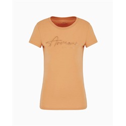 Slim fit T-shirt with logo lettering and sequins