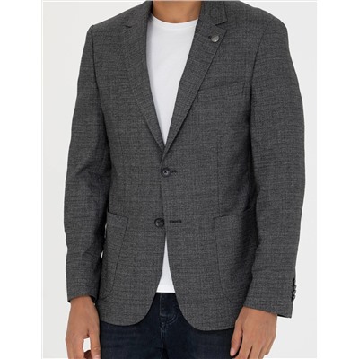Füme Keten Karışımlı Blazer Ceket