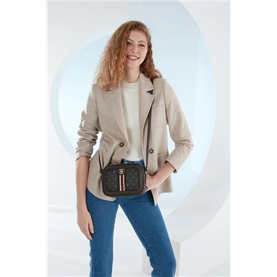 Pierre Cardin Kahve Monogram Kadın Omuz Çantası 05PO23Y1721