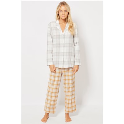 Camisa Gris y beige
