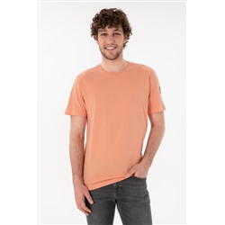 Erkek Regular Fit Bisiklet Yaka Somon Basic Tişört