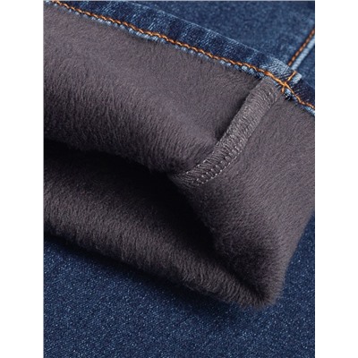 Прямые джинсы из эластичного денима на флисе