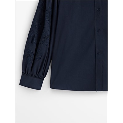 CAMISA VOILÉ BORDADO MANGAS