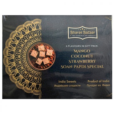 BHARAT BAZAAR Soan Papadi 4 in 1 Сладости Соан Папди подарочная упаковка (4 в 1) 400г