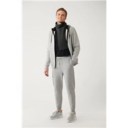 Avva Erkek Gri 3 İplik Baskılı Standart Fit Normal Kesim Jogger Pantolon A32Y3411