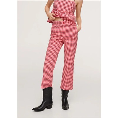 Pantalón algodón cuadro vichy -  Mujer | MANGO OUTLET Melilla