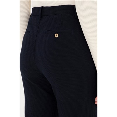 Kadın Lacivert Carrot Hight Waist Fit Kanvas Pantolon