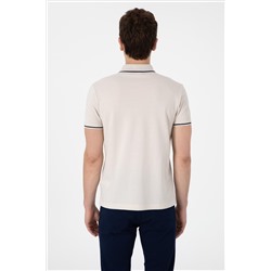 Erkek Slim Fit Polo Yaka Taş Basic Tişört